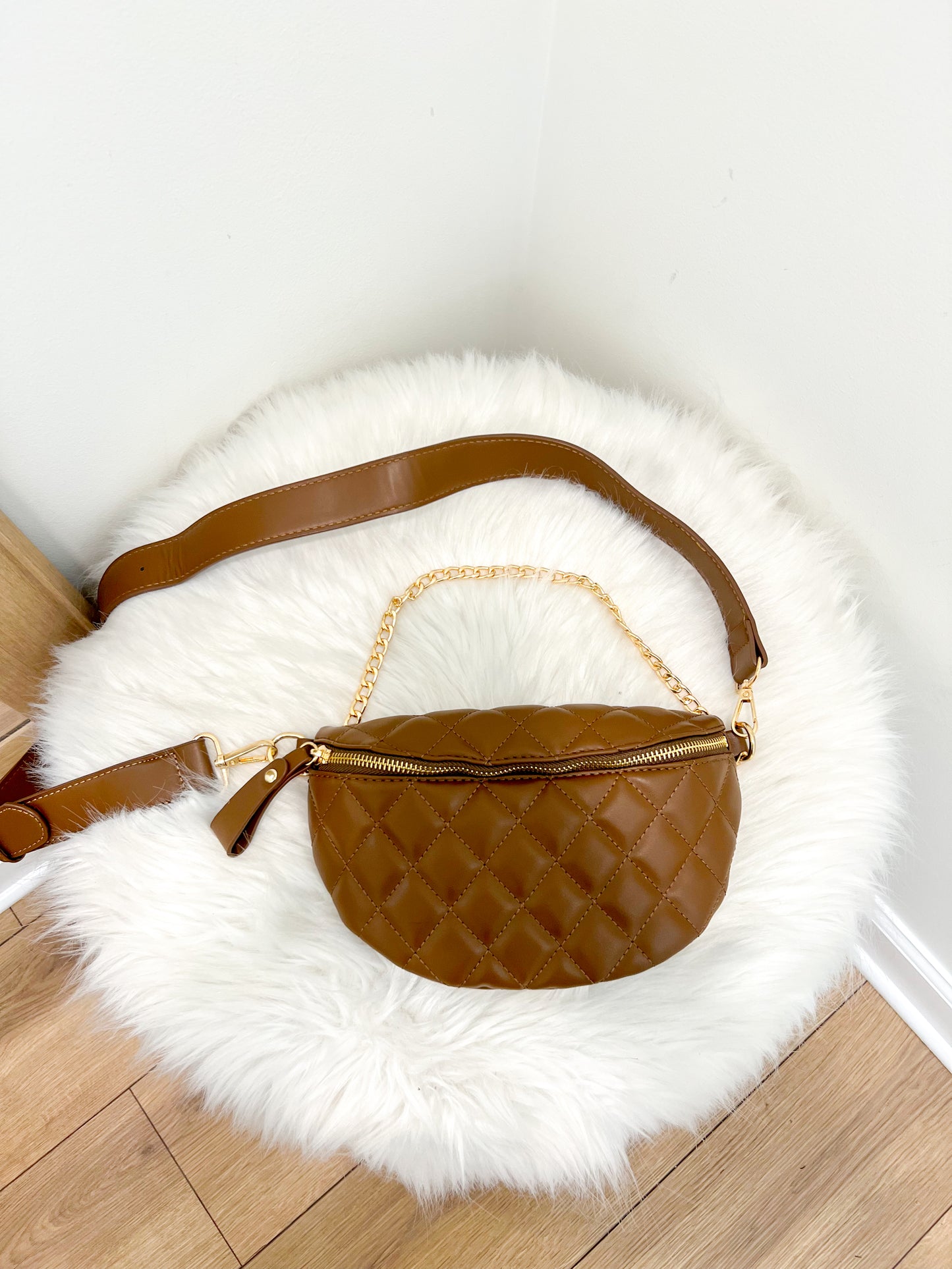 Chain Fanny Pack- Brown