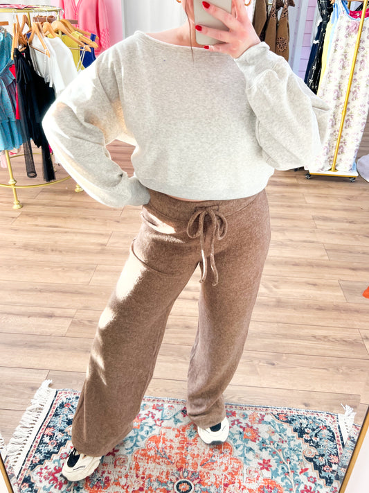 soft lounge pants - mocha