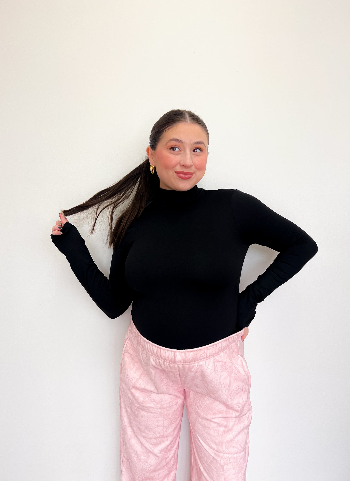 Oh She’s Soft (Mock neck) - Black