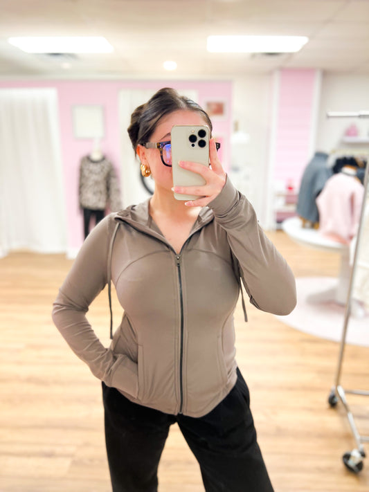 hot girl walk jacket - taupe