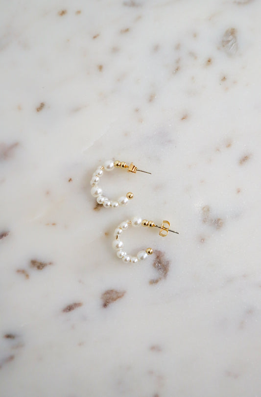 Pearly White Hoops