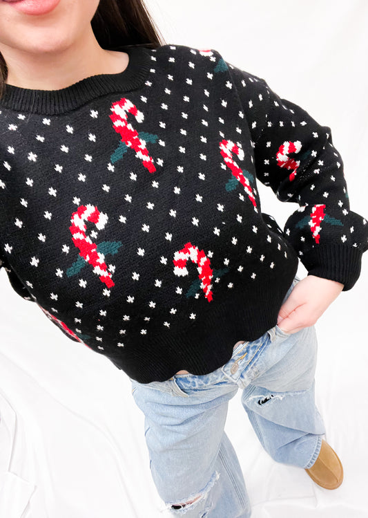 candy cane lane sweater