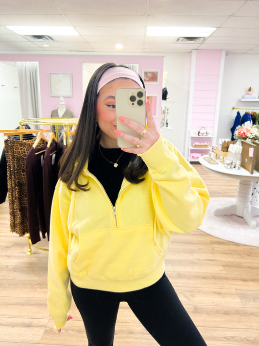 spring fever half zip - yellow