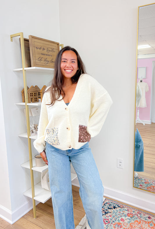 Patched Cardigan