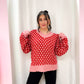 grid sweater - pink