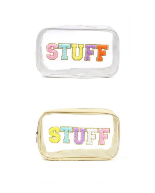 stuff letter patch cosmetic bag