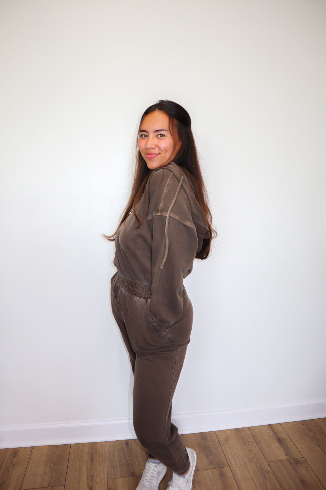 Out And About Jumpsuit - Brown