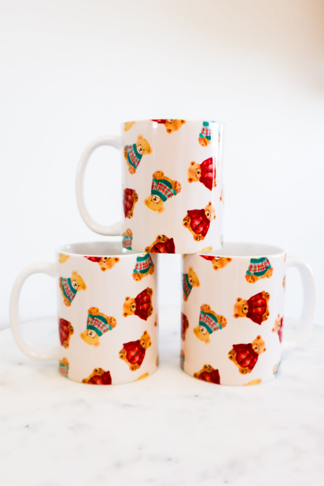 holiday teddy bears mug