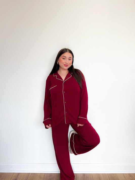 Pajama Set - Wine