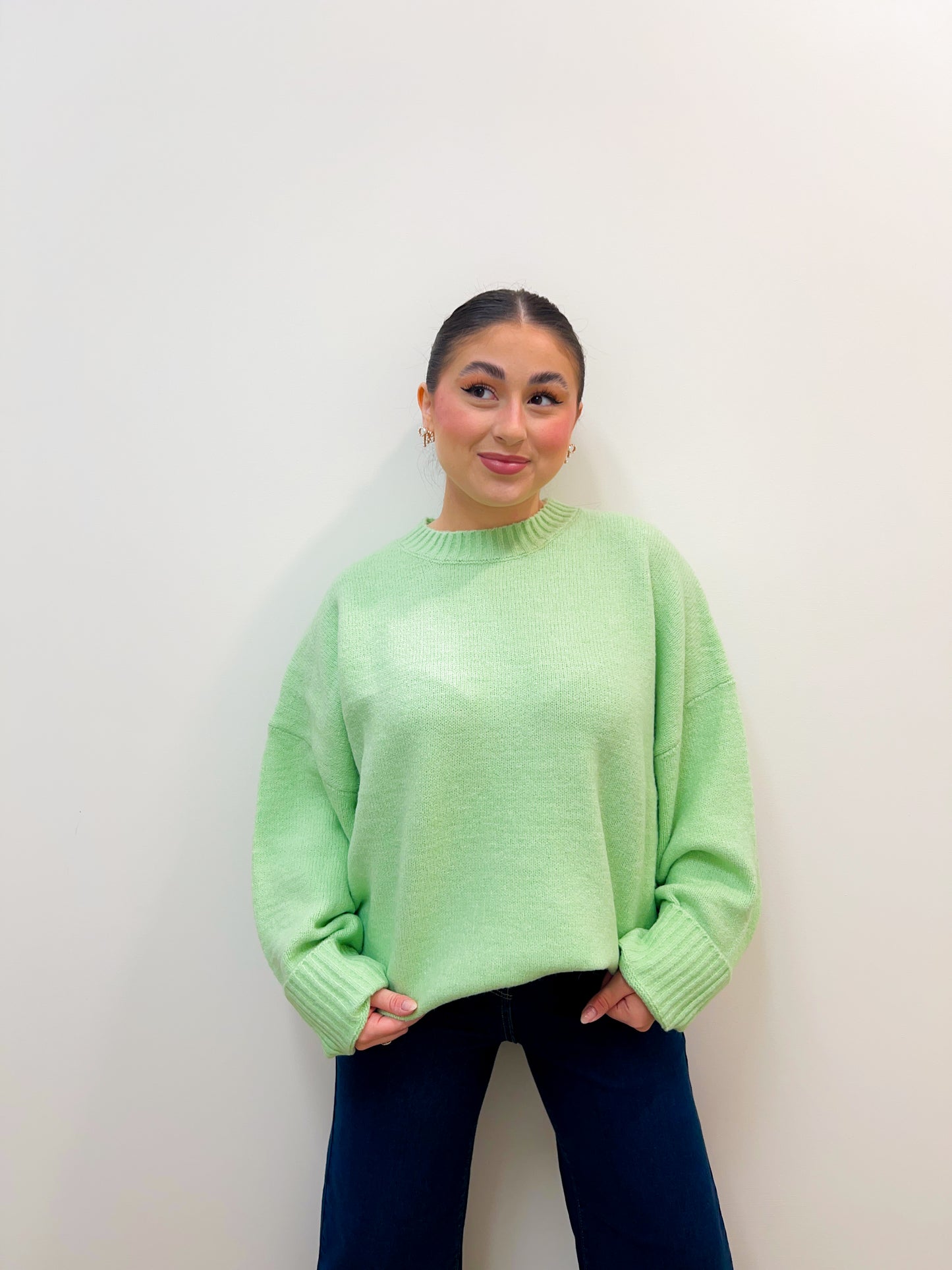 pop of color sweater - green