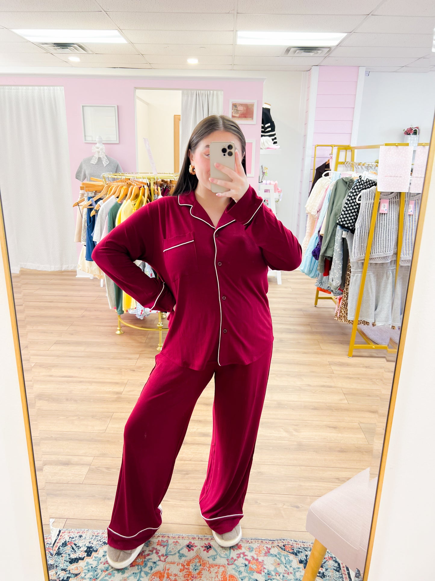Pajama Set - Wine