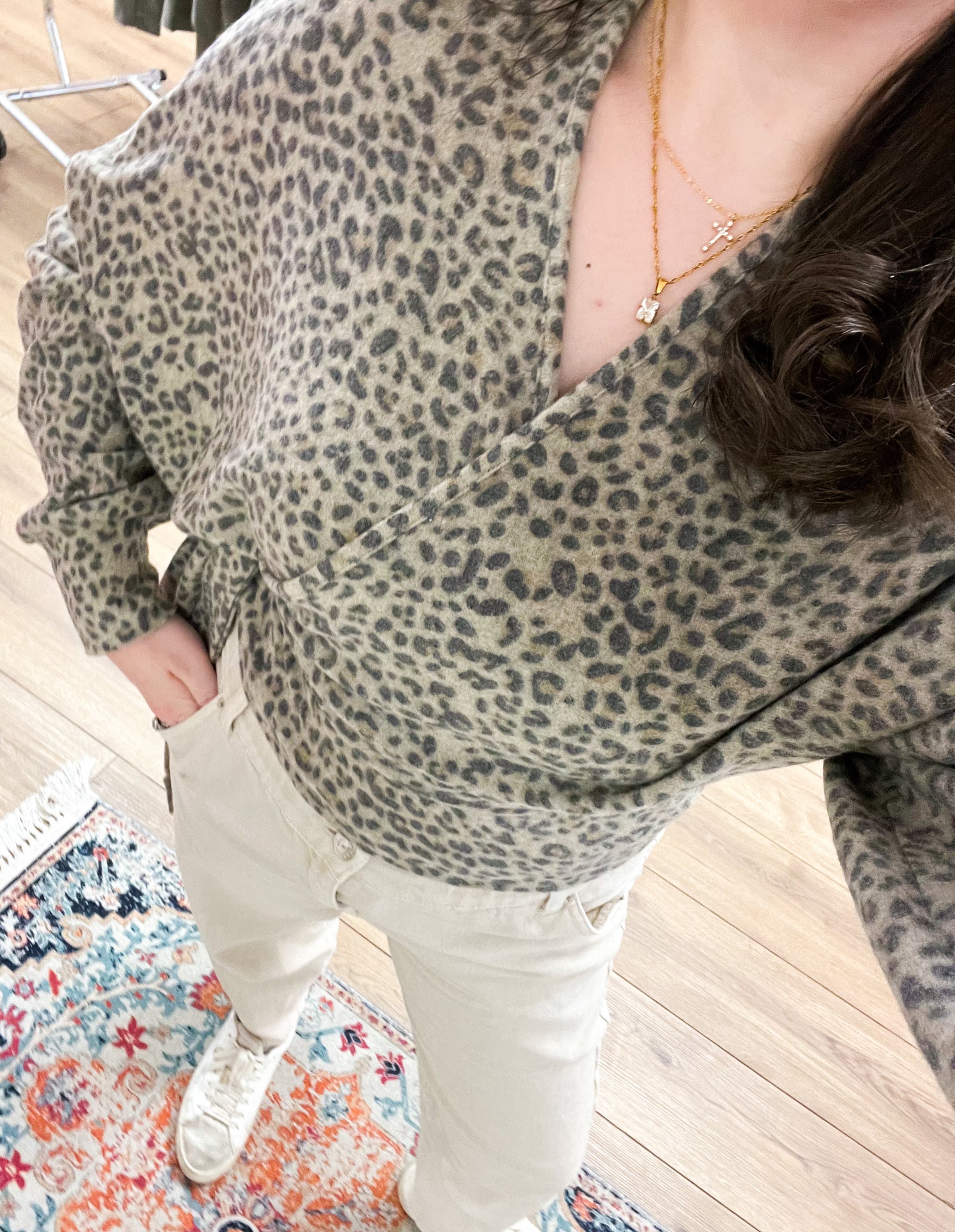 leopard wrap sweater