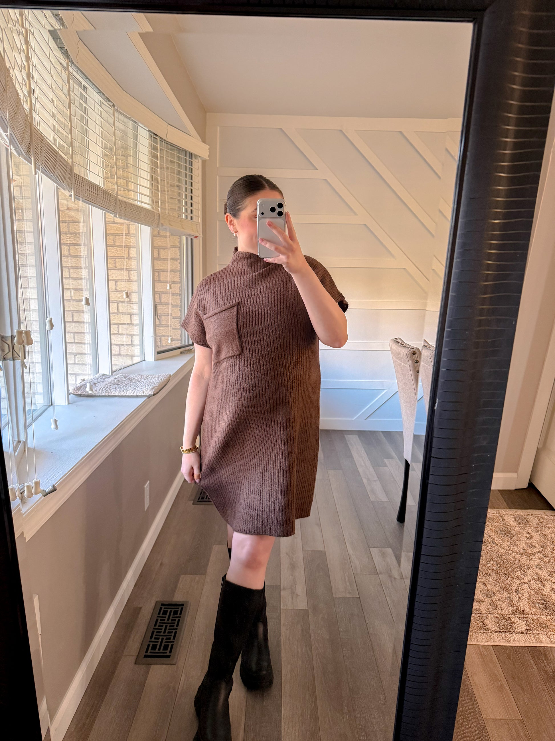 knit dress brown Knitted Wool Dress House of Dagmar - Shop Online at BEIGE