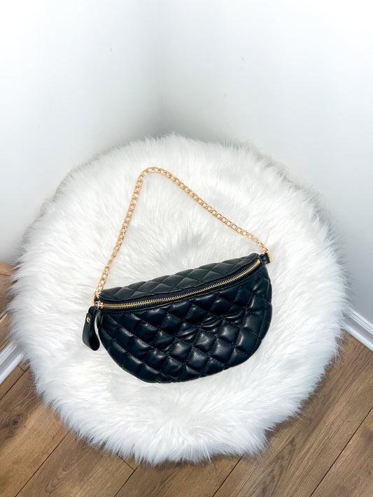 Chain Fanny Pack- Black