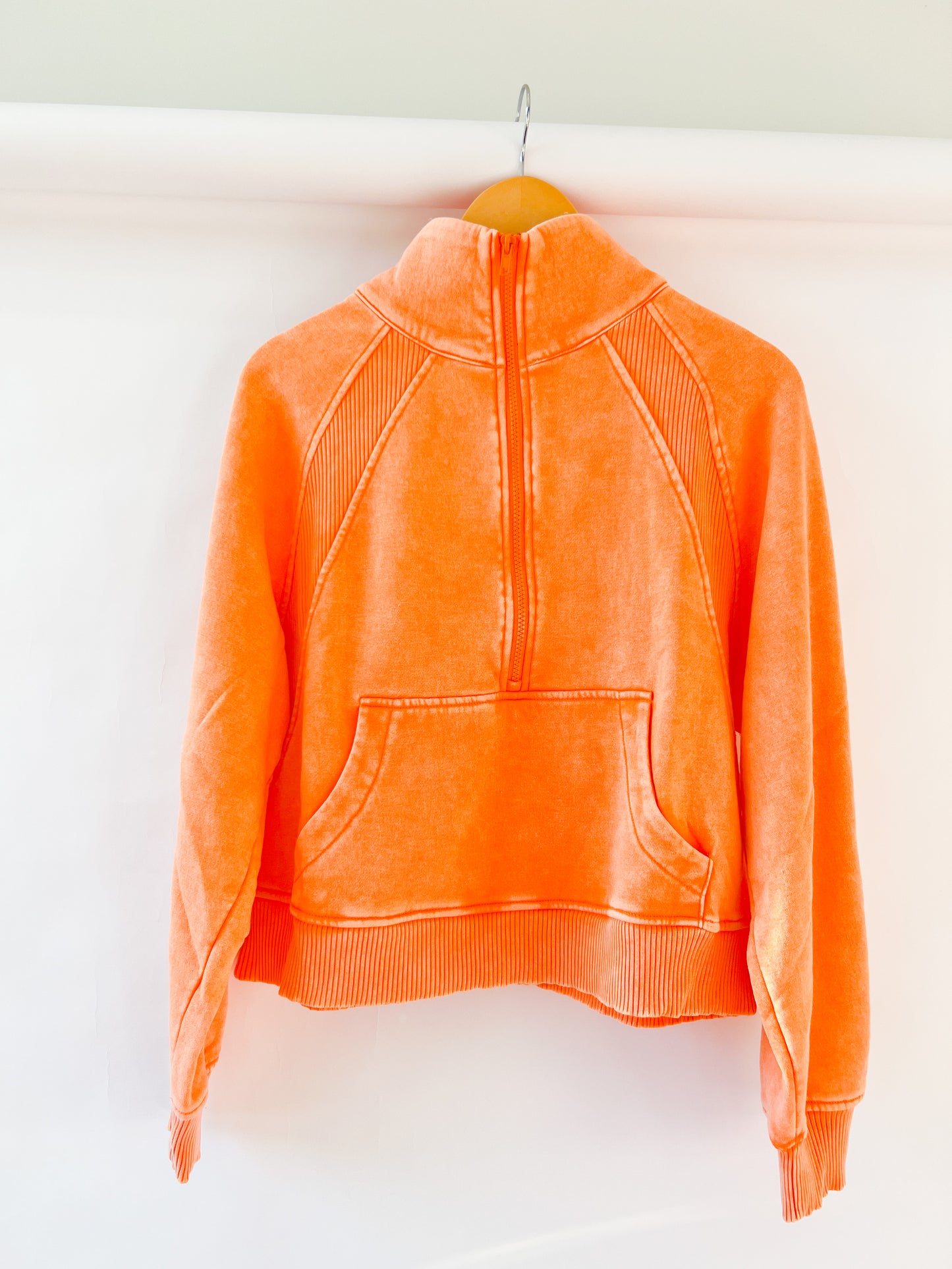 acid wash quarter zip - orange