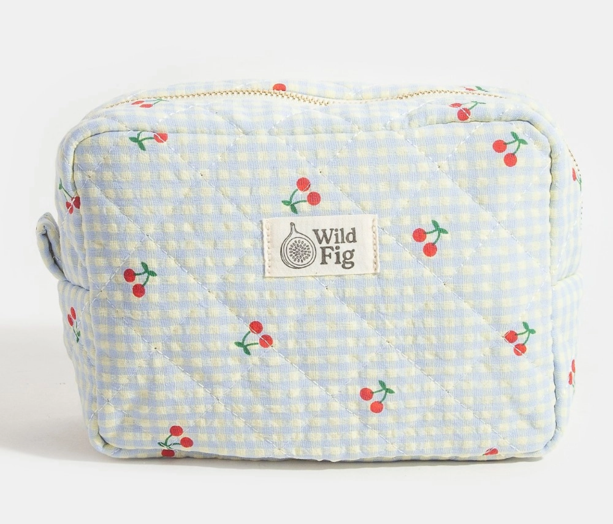 Blue Cherries Makeup Bag