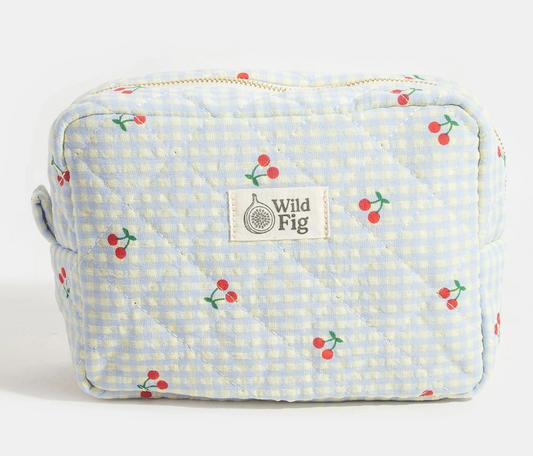 Blue Cherries Makeup Bag