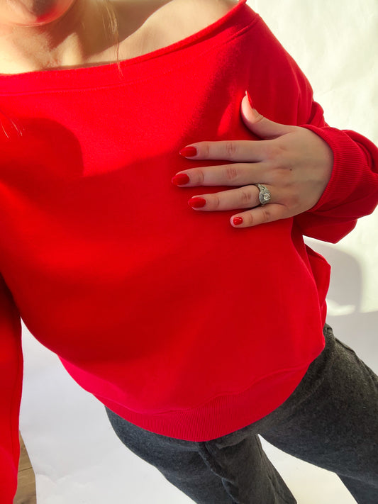 essentials crewneck- red