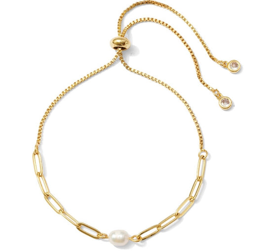 delicate pearl pulley bracelet