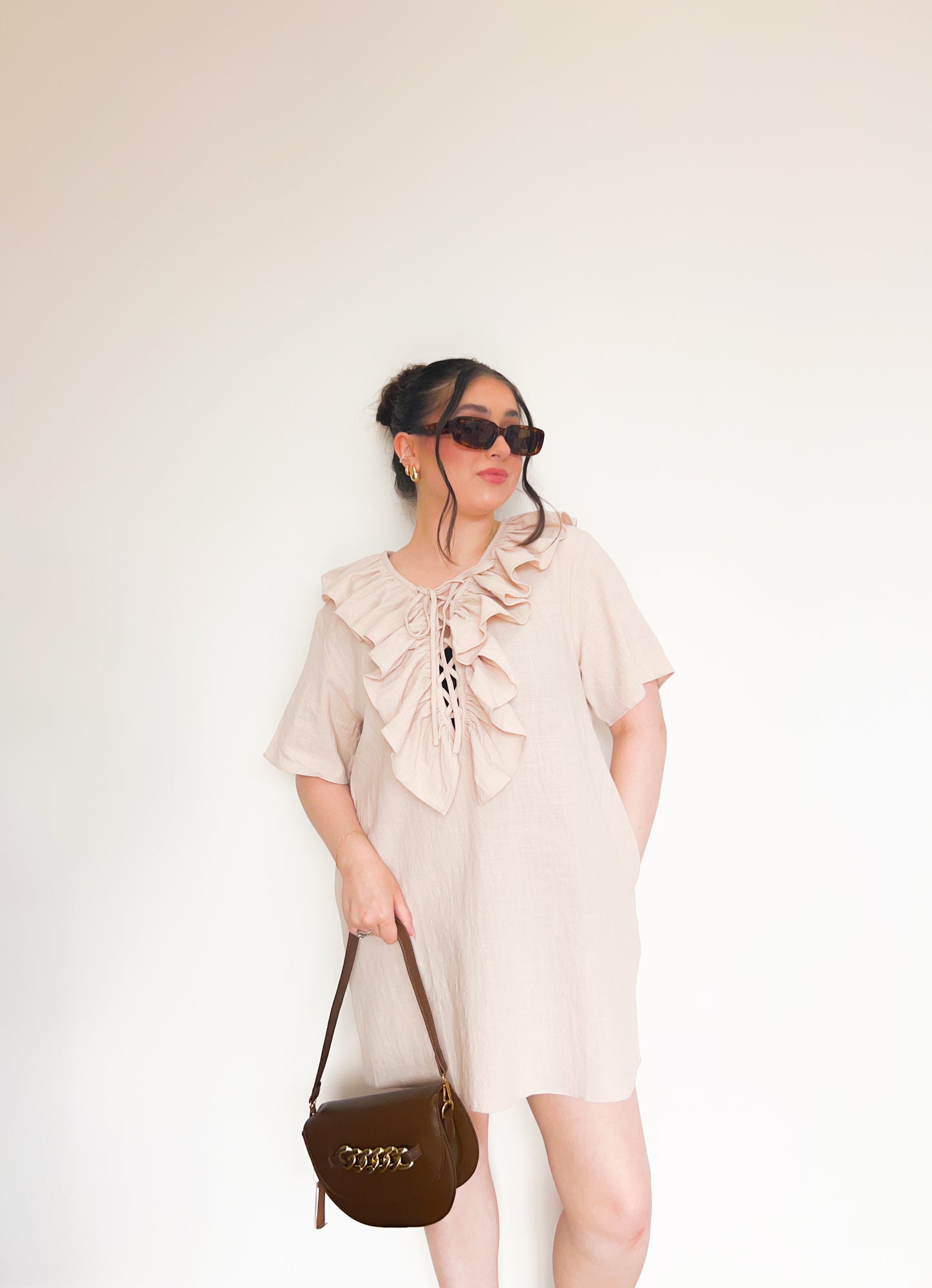 beach side linen dress