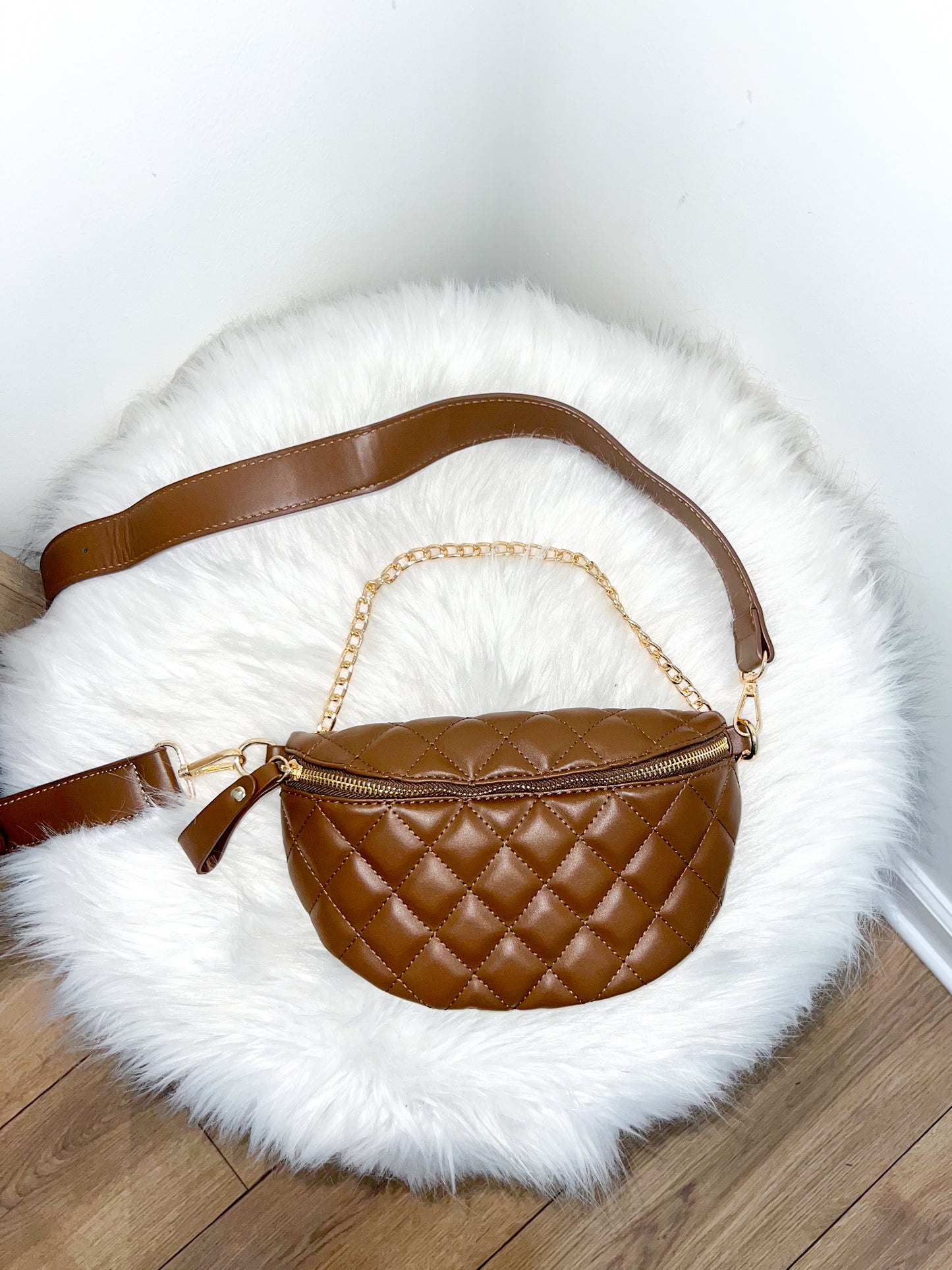 Chain Fanny Pack- Brown