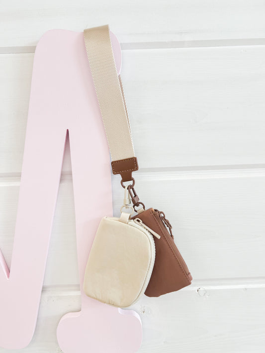 Double Pouch Wristlet- Mocha