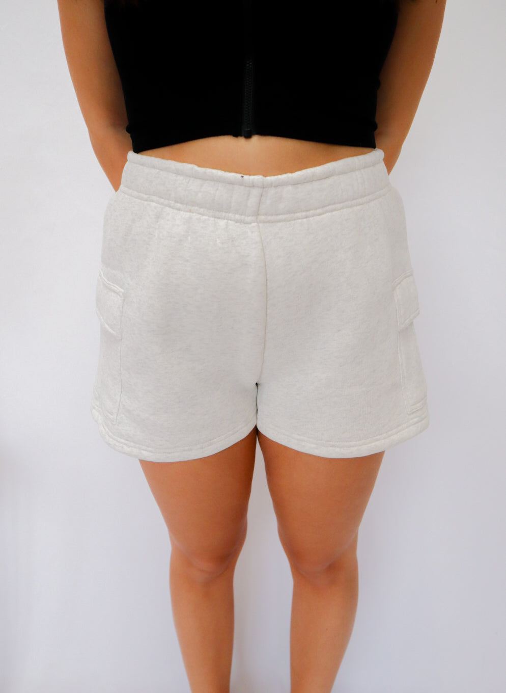 coziest shorts - heather white