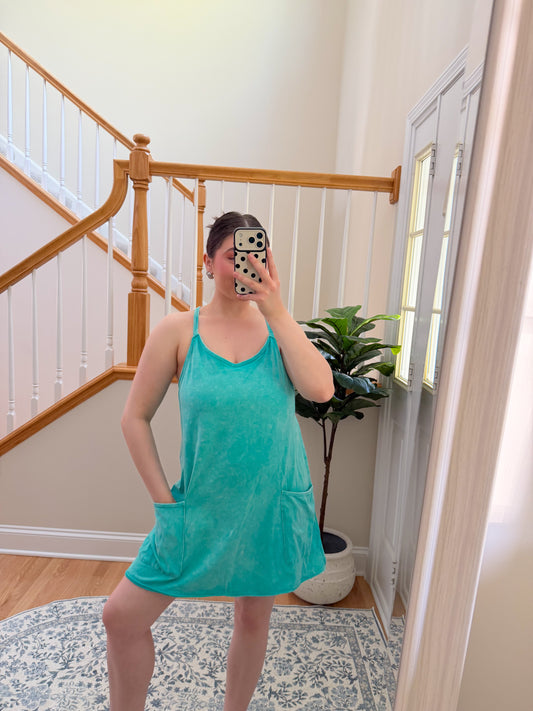 Comfort Summer Romper Dress - Aqua