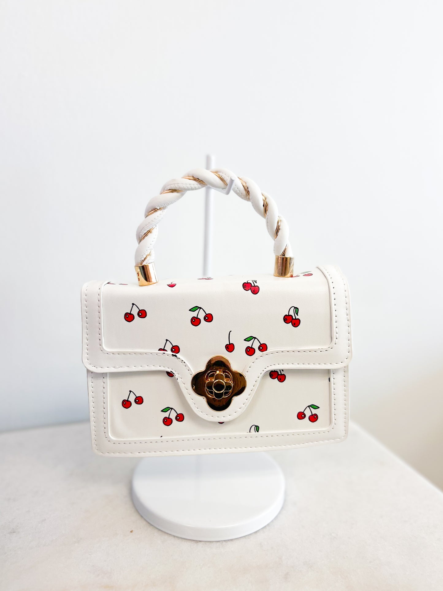 cherry on top handbag - white