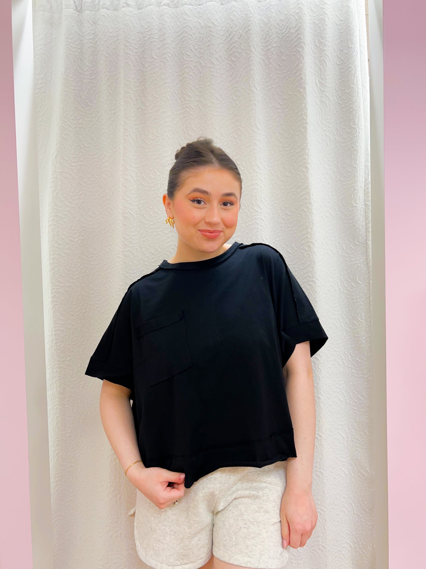 boxy tee- black