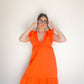 orange midi dress