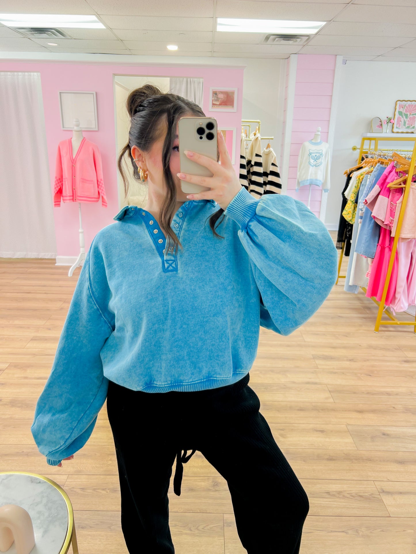 acid crewneck - sky blue