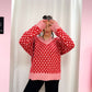 grid sweater - pink