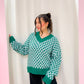 grid sweater - green