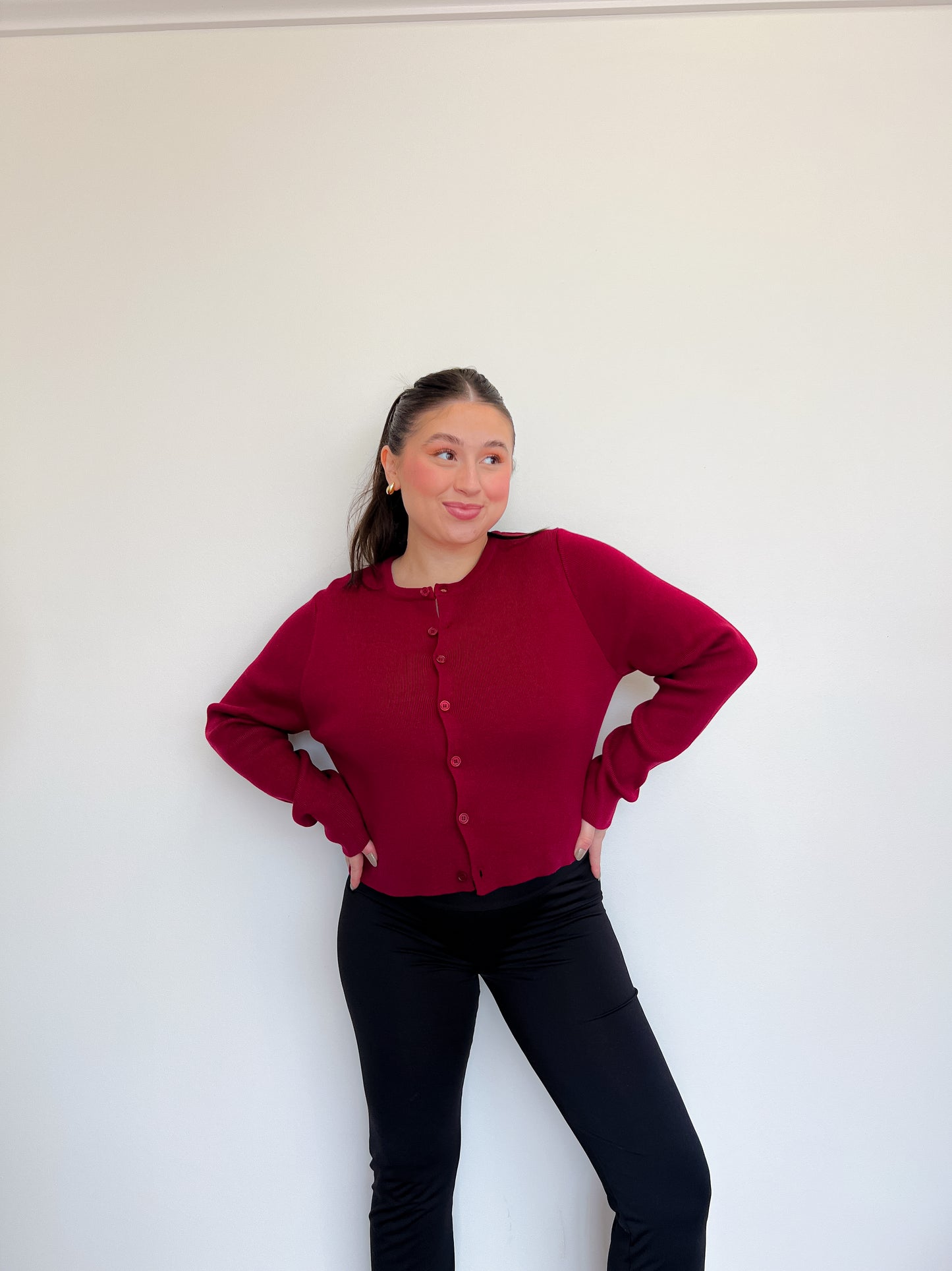 Staple Cardigan- Burgundy