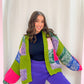 mixed color block cardigan