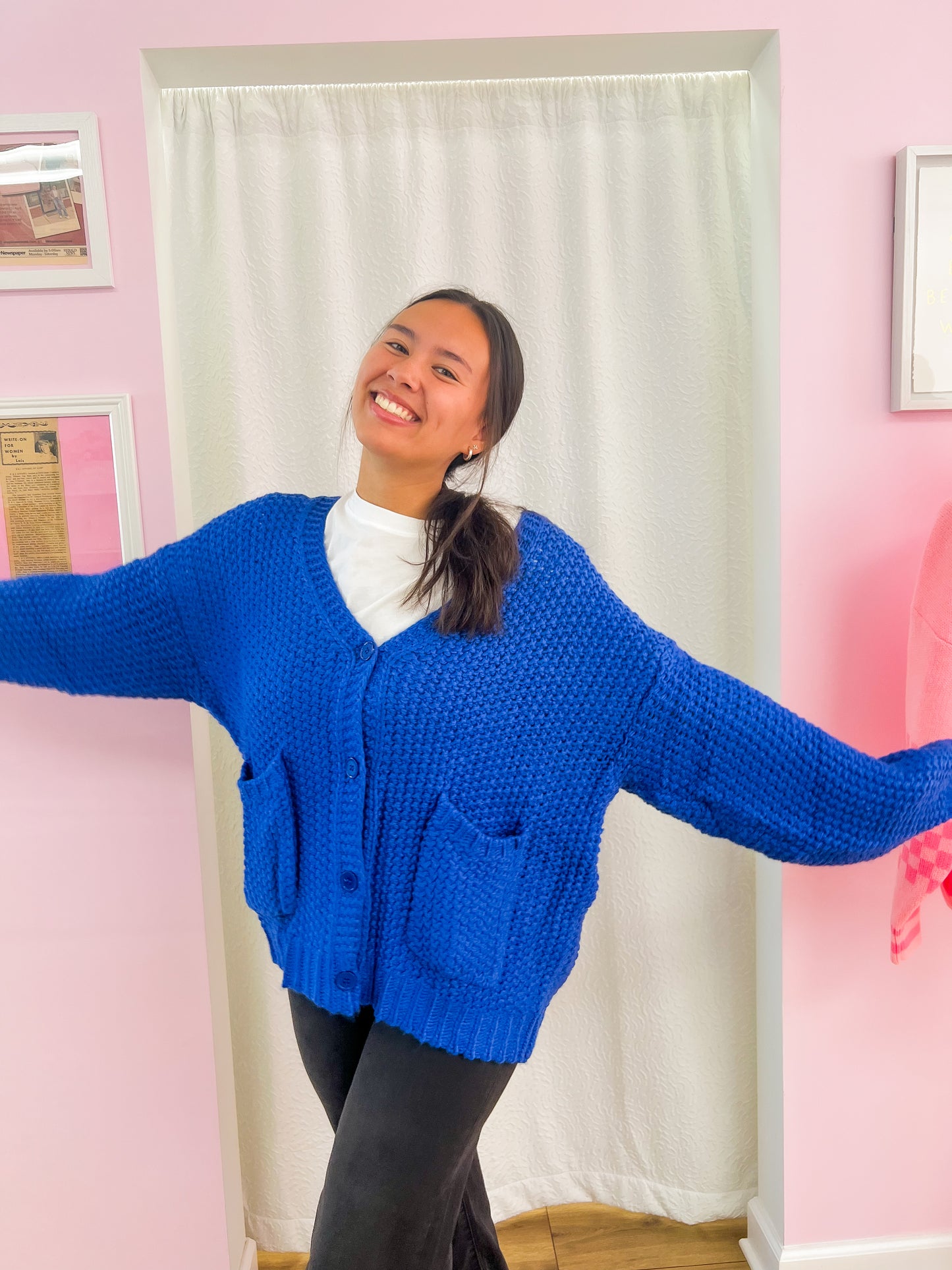 cobalt cardigan