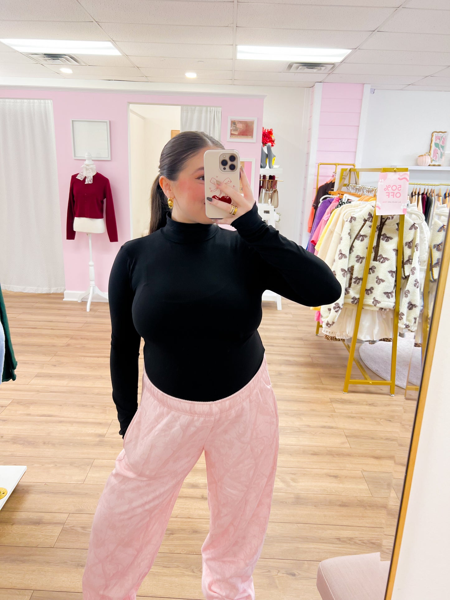 Oh She’s Soft (Mock neck) - Black