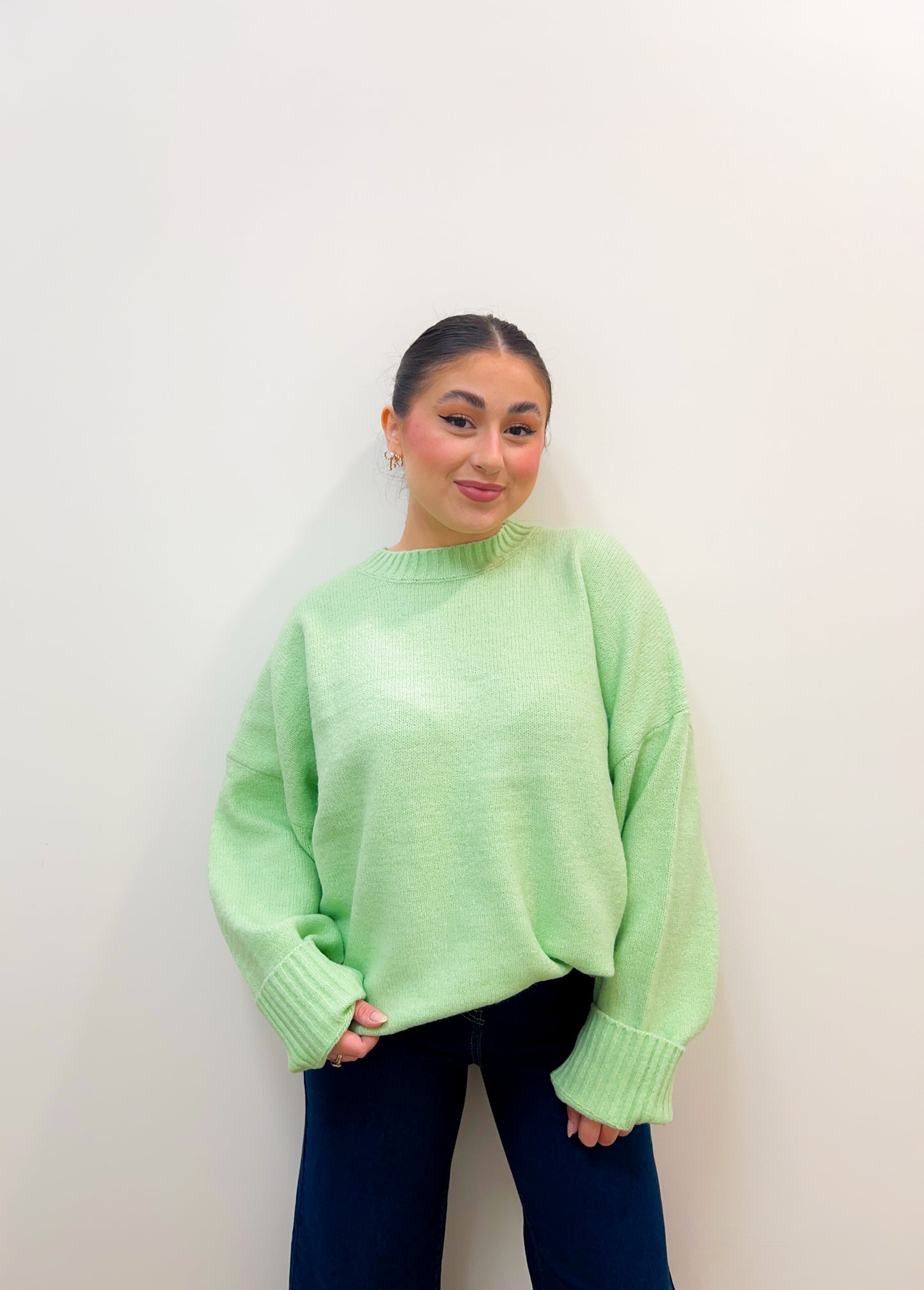 pop of color sweater - green