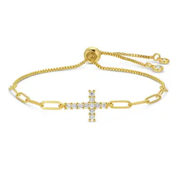 cross pulley bracelet - gold