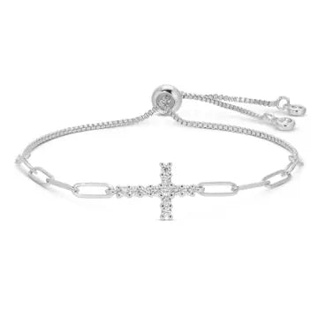 cross pulley bracelet - silver